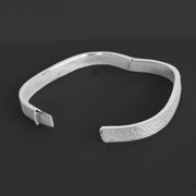 Tibetan Handmade 925 Sterling Silver Hammered Cuff Bangle Bracelet – Cushion Shape Artisan Jewelry for Women