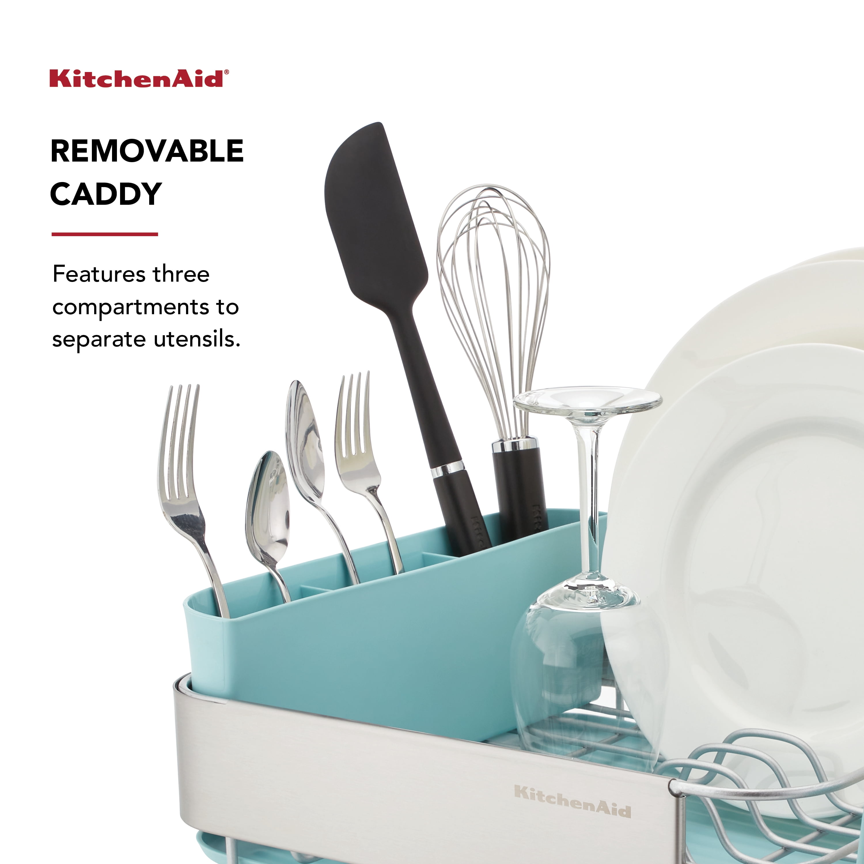 KitchenAid Stainless Steel Compact Dish Rack, Mineral Water
