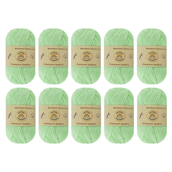 10-Pack of Yonkey Monkey 500 Grams Yarn - 70% Rayon derived from Bamboo, 30% Cotton - Imported - Water Green 9023