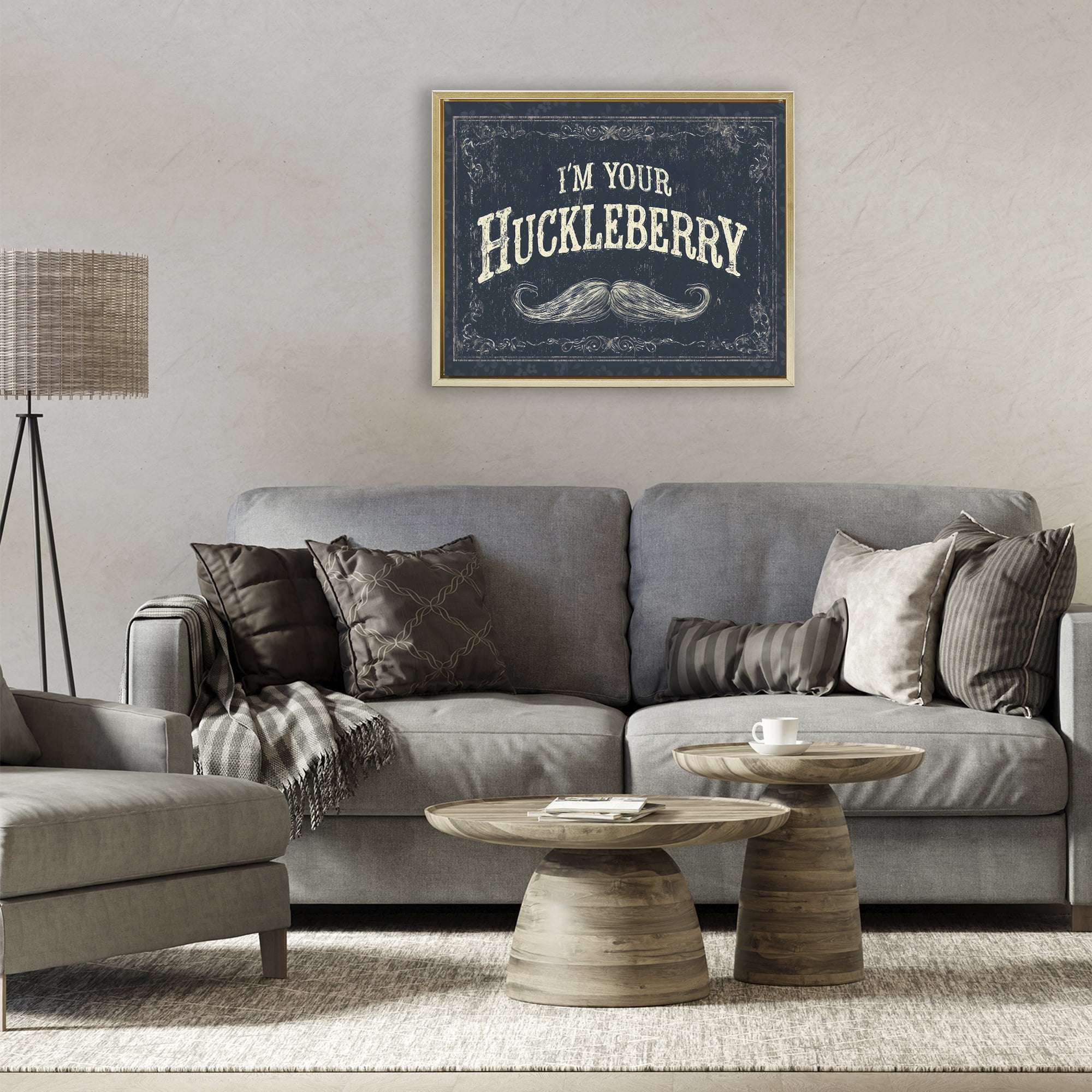 Stupell Industries I'm Your Huckleberry Gold Framed Floater Canvas Wall Art, design by Arlington Prints