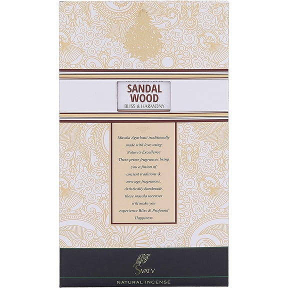 SVATV Herbal & Ancient Vedic Method Sandalwood Incense Stick for Meditation, Yoga, Spiritual, Aromatherapy Energy Cleansing, SPA & Calm Down The Mind -Incense 200g | 7.05oz