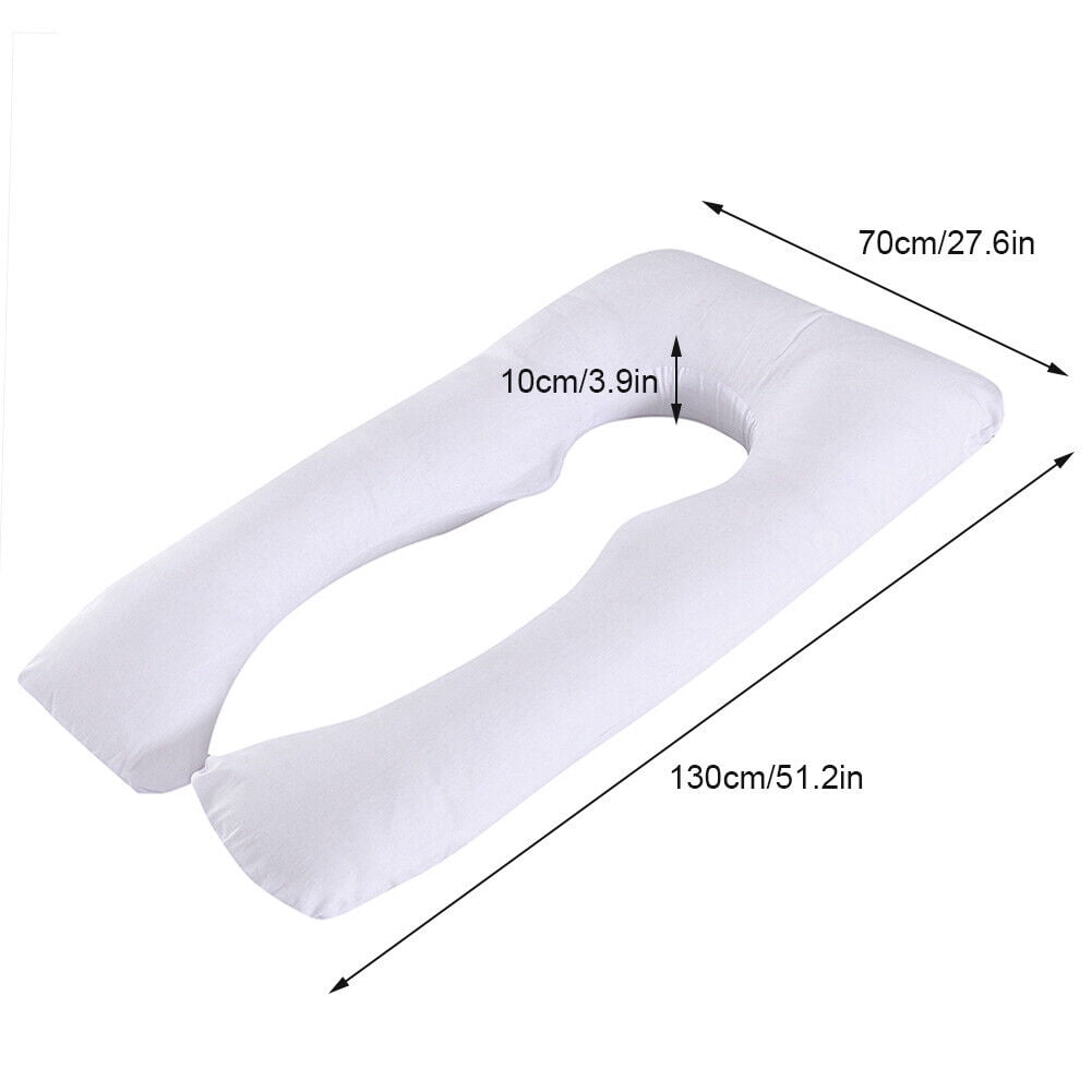 TOPCHANCES Pregnancy Pillow, U Shaped Full Body Maternity Pillow for Side Sleeping with Removable Cover, 120x60cm, White