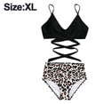 thumbnail image 2 of Conjunto de bikini de cintura alta de dos piezas para mujer, trajes de baño con push-up, cuello halter, parte inferior con control de abdomen, trajes de baño, 2 of 5