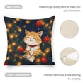thumbnail image 4 of Christmas Cat Linen toss pillowcase Decoration pillowcase Gift preferred 28x28" Cushion cover 2 set Sofa pillowcase Sofa bedroom living room car, 4 of 8