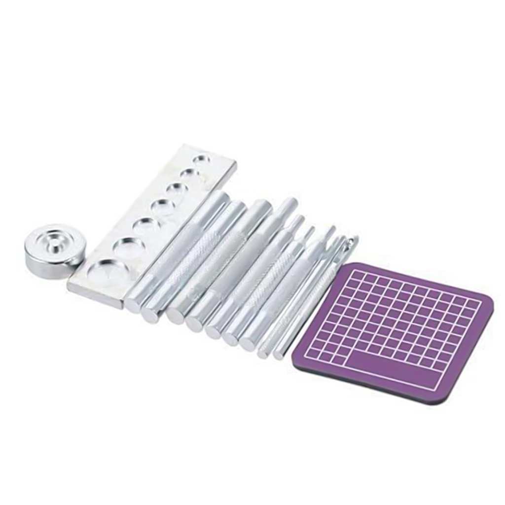 Geemin 12Pcs Hollow Punching Set with Base and Cutting Mat, Round Hole Puncher