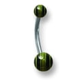 thumbnail image 2 of Designer Stainless Steel Sgss Curv Bb W Acrylic Racer Stripe Balls 14G (1.6Mm) 7/16 (12Mm) Long Made In China -Jewelry By Sweet Pea Creations, 2 of 2