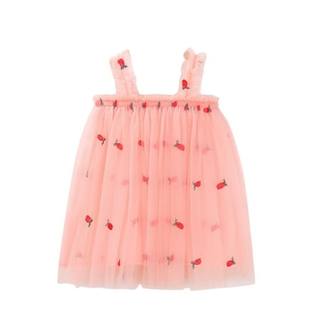 

TAIAOJING Baby Girl Dress Party Tulle Layered Princess Toddler Sleeveless Kids Tutu Pineapple Floral Dresses 18-24 Months