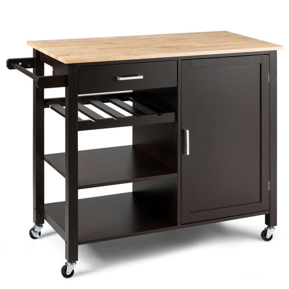 Finihen Rolling Cart, Kitchen Island Cart, Kitchen Island Cart Rolling Serving Cart Wood Trolley, for Kitchen, Dining Room, Brown Finihen Rolling Cart, Kitchen Island Cart, Kitchen Island Cart Rolling Serving Cart Wood Trolley, for Kitchen, Dining Room, Brown