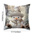 thumbnail image 3 of Fundas de almohada navideñas de 45 x 45 cm | Juego de 1 funda de almohada cuadrada decorativa con cremallera oculta | Tela de algodón suave para sofá, cama y decoración navideña del hogar, 3 of 6