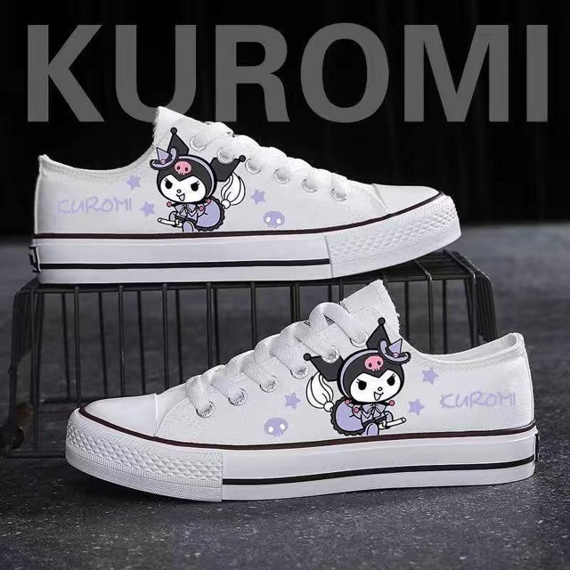 Sanrio My Melody Zapatos Cinnamoroll Kuromi Zapatos de lienzo de alto nivel Mujeres Zapatos de pareja casual 2024 Primavera / Verano Nuevas zapatillas Lolita