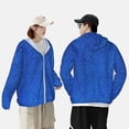 thumbnail image 4 of Balery Blue Glitter Sudadera ligera de manga larga con capucha y protección solar UPF 50+ para hombre y mujer, ideal para pesca y running-Medium, 4 of 7