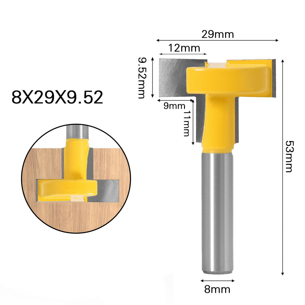 1/4'' Shank T Slot & T-Track Slotting Router Bit Woodworking  Chisel Cutter Tool