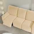 thumbnail image 3 of Skearow High Stretch Sofa Covers Recliner Armchair Cover Elastic Slipcover Plain Solid Color Couch Cover Furniture Protector  Beige 1 Seat, 3 of 8