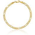 thumbnail image 3 of 14K Solid Yellow Gold 4mm Figaro Link Chain Bracelet, 3 of 5