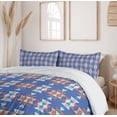 thumbnail image 6 of Ambesonne Aztec Duvet Cover Sets, Retro Native Triangular Art, 2-King, Azure Blue Multicolor, 6 of 7