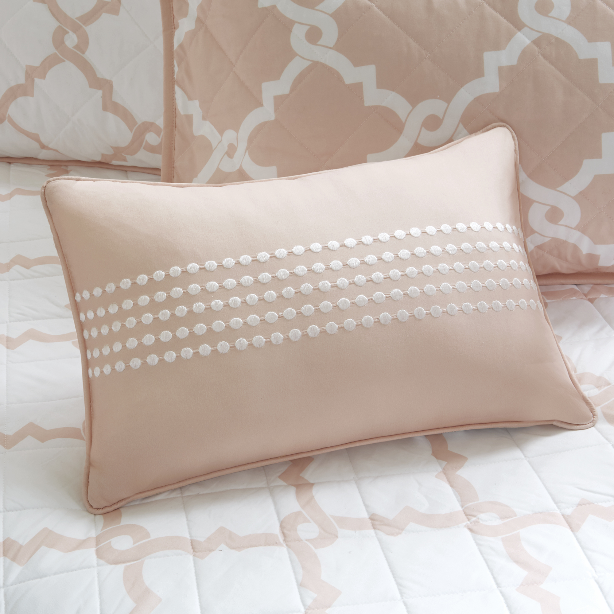 Home Essence Becker 6 Piece Reversible Printed Daybed Set, Peach