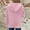 thumbnail image 2 of Njagoc3 Womens Solid Color Block Clip Cotton Hooded Button Long Sleeve Hoodie Top, 2 of 6