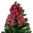 thumbnail image 6 of Northlight 19" Buffalo Plaid Print 14 Loop Christmas Bow Tree Topper, 6 of 7