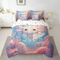 thumbnail image 2 of Castle Fairy Kids Teens Pink Axolotl Twin Bedding Sets 7-Piece,Cartoon Sea Salamander Bedding Comforter Set Microfiber,Kawaii Animal Breathable Sheet Sets,Ultra Soft Home Decor,Reversible, 2 of 8