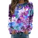 thumbnail image 2 of Pntutb, camiseta de manga larga holgada con cuello redondo y estampado de flores informal a la moda de verano para mujer, blusa, jersey Pntutb Pntutb-1899, 2 of 5