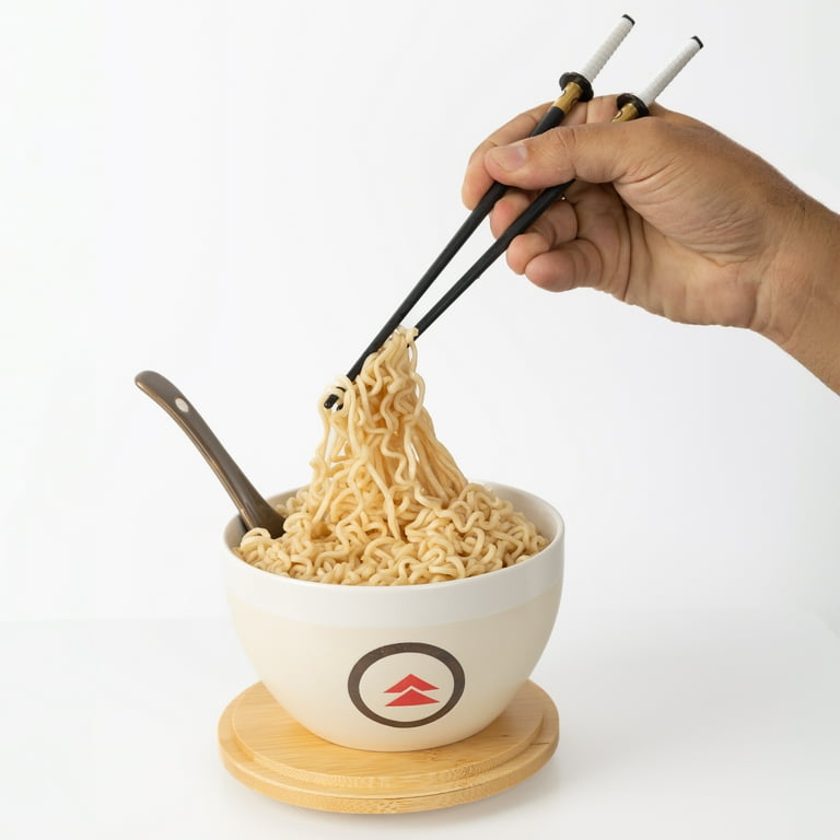 Sony Ghost of Tsushima, White Ceramic Noodle Bowl, Three Piece Set