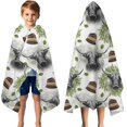 thumbnail image 3 of White Highland Cow Hat Leaf Pattern Hooded Bath Towel，50"x30" for Ages 3 To 12 Kids, Quick Dry Lightweight Soft Microfiber Hood Beach Towel Cover Up for Kids, 3 of 7