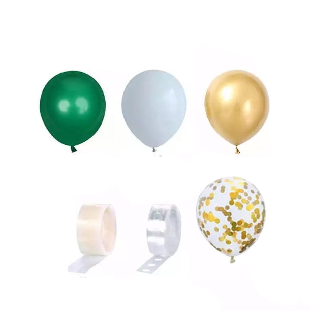 Kit de arco de corona verde bosque, decoración de fiesta con bola de papel de aluminio cromado