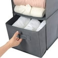 thumbnail image 4 of 4-Shelf Hanging Closet Organizer  Space Saver  Cloth Hanging Shelves with 2 Side Pockets  Foldable (Grey), 4 of 8