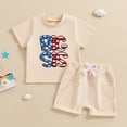 thumbnail image 2 of Okbabeha Baby and Toddler Girl Boy Big Sister Little Sister Brother Matching Outfits Romper/T Shirt+Shorts 4th of July Outfit, 2 of 7