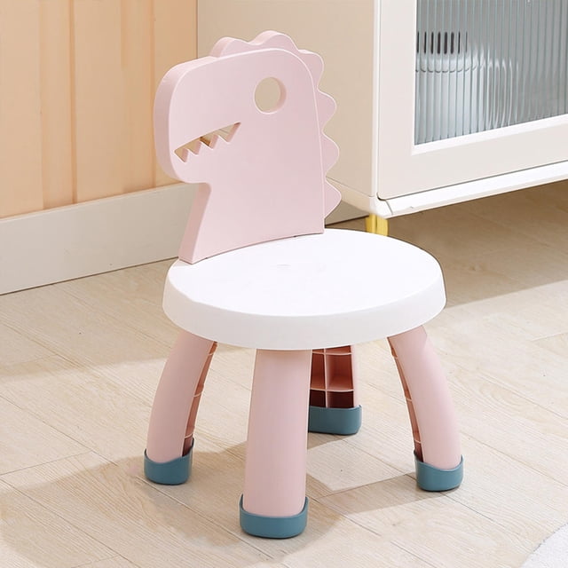 Minkissy Kids Stool Comfortable Sitting Back Chair for Children Pink 1Set