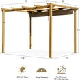 thumbnail image 6 of Ataucjin Patio Pergola, Retractable Pergola Canopy For Backyards, Gardens, Patios, Aluminum Frame Modern Metal Grill Gazebo With Windproof Fixing Strap, 6 of 6