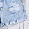 thumbnail image 5 of ZHANGDER Teen Girls Ripped Jean Shorts Fashion Edge Hem Denim Shorty Distressed Washed Casual Clothes Jorts Trendy Fashion, Light Blue 14-15 Years, 5 of 7