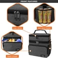 thumbnail image 6 of OPUX Insulated Lunch Bag for Men Women, Large Dual Compartment Cooler Bag, Soft Two Deck Lunch Box for Work School Picnic, Leakproof Lunch Tote with Strap for Kid Adult (Charcoal Gray, Double Deck), 6 of 8
