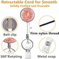 thumbnail image 3 of Retractable Badge Holder, Lightweight Plastic Badge Reel Retractable Card Holder with Key Ring Backing Belt Clip, 3 of 5