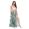 thumbnail image 2 of FORMRS Womens Long Sarong Beach Wrap Semi-Sheer Bikini Skirt Bathing Swimsuit Cover Up, Christmas Gingerbread, 2 of 7