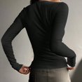 thumbnail image 7 of Womens Long Sleeve Henley Shirts Slim Fit Business Casual Tops Button Up Trendy Ribbed Knit T Shirts 2026 Fall Going Out Top Ladies, 7 of 7
