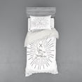 thumbnail image 2 of Ambesonne White Bedding Set 4 Pcs, Valentines Love Retro, Queen, Charcoal Grey White, 2 of 3