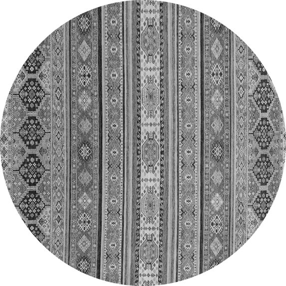 Ahgly Company Indoor Round Abstract Gray Modern Area Rugs, 3' Round