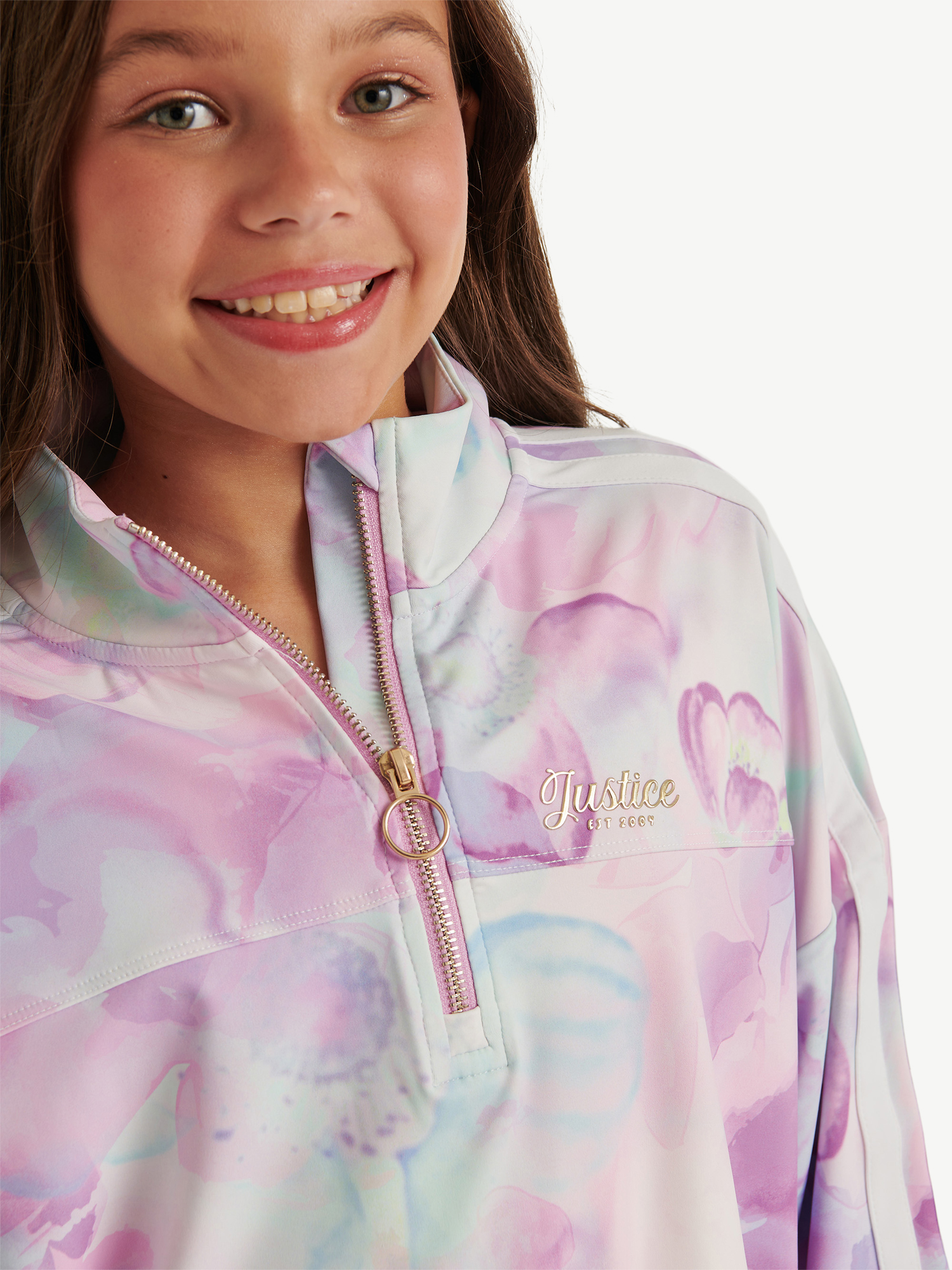 Justice Girl's Track 1/2 Zip Jacket, Sizes XS - XLP