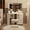 White, variant on QinaQin Dressing Table with a Mirror and Light, a Corner Dressing Table with a Stool, 5 Rotating Drawers, and Adjustable Bedroom Lighting