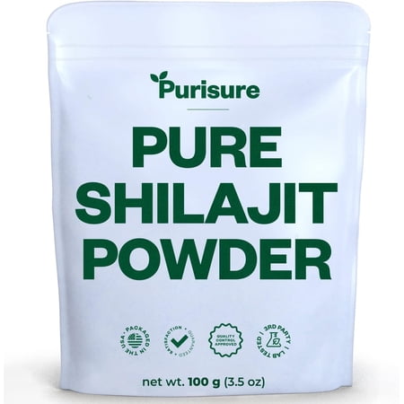 Purisure Shilajit Powder Extract 12:1, 100g, Fulvic Acid Supplement, Energy & Vitality Support
