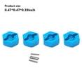 thumbnail image 3 of Bewildely Paquete de 4 acopladores hexagonales de 12mm, Control remoto, modelo de coche, piezas de mejora, suministros de repuesto para Wltoys 12428 12423 Kits de construcción modelo Azul Bewildely FN010006-03, 3 of 6