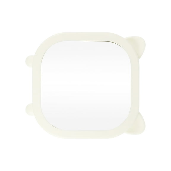 Unique Bargains 1 Pc Women Durable Cartoon Desktop Cosmetic Mirror for Business Travel White Plastic Aluminum Mirror