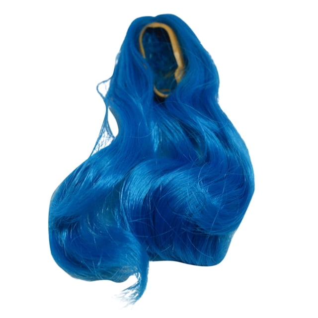 Peluca de postizo de pelo / femenino 1/6 para muñecas de 12 Azul Sunnimix acción figura femenina cabello