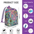 thumbnail image 5 of Fashionable Paisley Pattern Backpack, Boho Inspired Laptop Bag for School and Work, Ergonomic Daypack with Support Straps, Wonderful Gift for College Students, 5 of 5