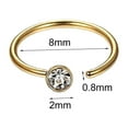 thumbnail image 5 of Walbest 1 piece Men Women Fake Nose Ring C Shape Alloy Nose Ring Rhinestone Accessory Geometric Sparkling Nose Hoop for Party, 5 of 7