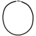 thumbnail image 5 of Chisel Stainless Steel Brushed with Black Agate and Antiqued Lock Necklace - 27" Chain, 5 of 9