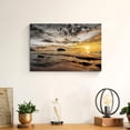 thumbnail image 3 of Beach Canvas Wall Art Bathroom: Seascape Coastal Picture Ocean Sunset Scene Print Tropical Seaside Painting Sea Seashore Artwork for Living Room Bedroom Decorations 20 x 16 Inches, 3 of 6