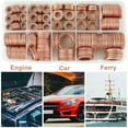 thumbnail image 2 of Lieonvis 400pcs M5-M14 Copper Washers 9 Sizes O Ring Copper Gaskets Set Flat Ring Seal Kit Assortment Car Copper Sealing Rings with Storage Case Hardware for Automotive Ship Generators Machinery and A, 2 of 7