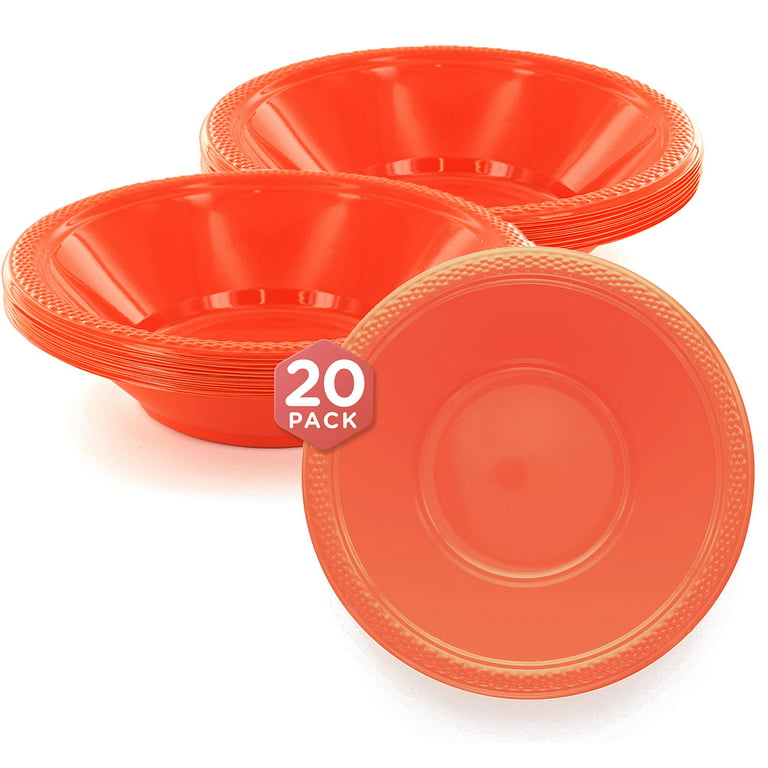 Plastic Bowls Disposable, Orange Plastic Cereal Bowls, 12 Oz Small Plastic  Bowls for Serving Popcorn, Soup, Salad, Party Supplies, Pack of 20 - By  SparkSettings 